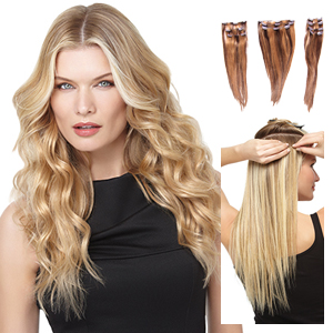 HairDo Extensions : 18 Inch Remy Human Hair 10 pc Extension Kit (#H1810P)