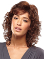 Jon Renau Wig Caz is a shoulder-length, curly bob style with side and crown layers for added volume and body.