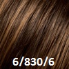 Warm Medium Brown Blended with Medium to Light Reddish Brown on the top, with a Warm Medium Brown at the Nape.