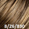 Medium Ash Brown Blend with Dark Honey Blonde on the top, with a Medium to Light Reddish Brown Nape.