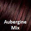 Darkest Brown with hints of Plum at base and Bright Cherry Red and Dark Burgundy Highlights.