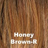 Honey Brown-R  Dark Roots on a Honey Brown Base with Caramel Highlights.